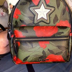 New floral print “COACH” sm. backpack never used!